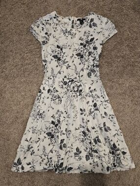 Black & White Rose Mini Dress